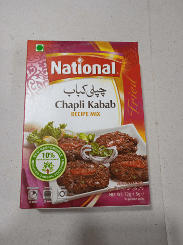 National chapli kabab mix 72g