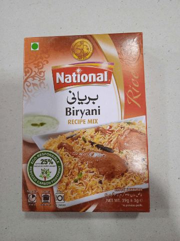 National biryani mix 39g